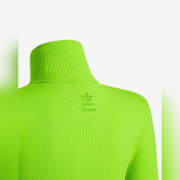 Adidas ivy park  Bright Green Ribbed Turtleneck Bodysuit and pants  size s - Picture 9 of 16